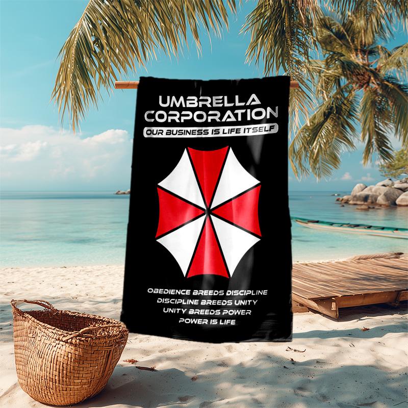 Resident Evil game, Umbrella Corporation, soft beach towel, outdoor camping vacation swimming beach towel, outdoor absorbent bath towel, Q7