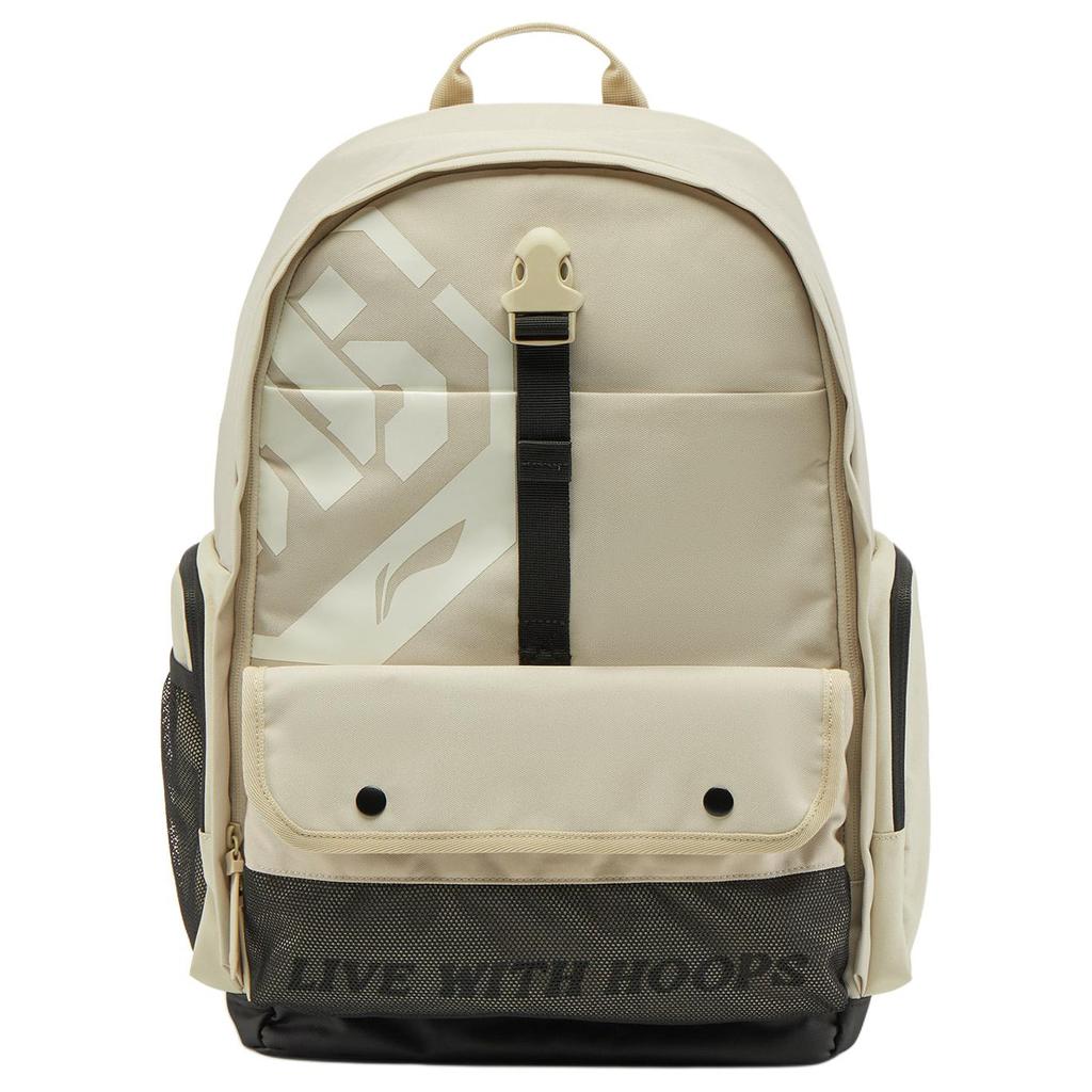 Li Ning Badfive Logo Polyester Backpack Unisex Backpack Foam-Khaki ABSV209-3