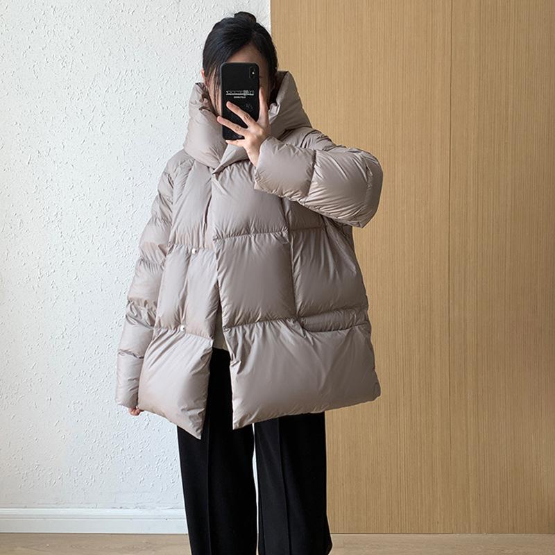 Cloud Puff Premium Sense 90 White Duck Down Hooded Down Jacket Women 2024 New Thickened Small Bread Jacket Tide