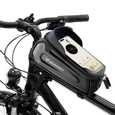 Torba Sakwa Rowerowa Na Ramę Pancerna Z Kieszonką Na Telefon 1.7 L - Czarna