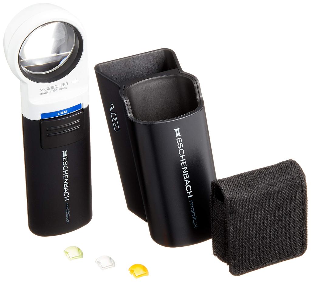 Eschenbach mobilux LED mobase LED Широкосветящаяся Лупа Специальная + и Стойка, 35мм (7-кратное увеличение), 1511-7М