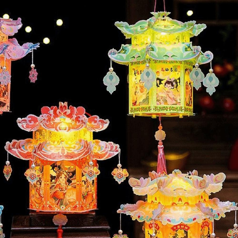 Glowing Mid-Autumn Festival Lantern Chinese Style Handheld Lantern Bunny Lantern Kit Wedding Decor