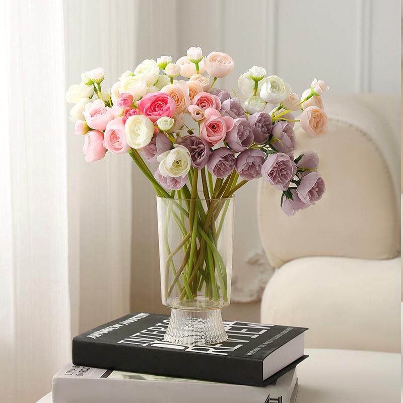 1PC Transparent Vase Decorative Ornament Flower Bucket Household Flower Pot Hydroponic Ware Imitation Glass 5 Styles