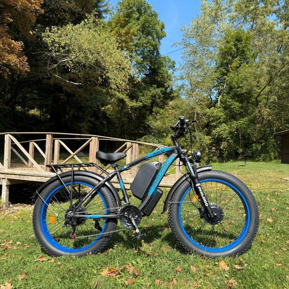 Electric bicycle PHILODO H8, 3000W motor, 48V 26Ah battery, top speed 56 km/h, cruising range 100km, 26x4.0 inch tires