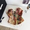 Французский топ-бюстье в горошек Сексуальный корсет с кружевной отделкой и деталью на шнуровке Пуговица Haut Corset Bustier Топы-корсеты Женские