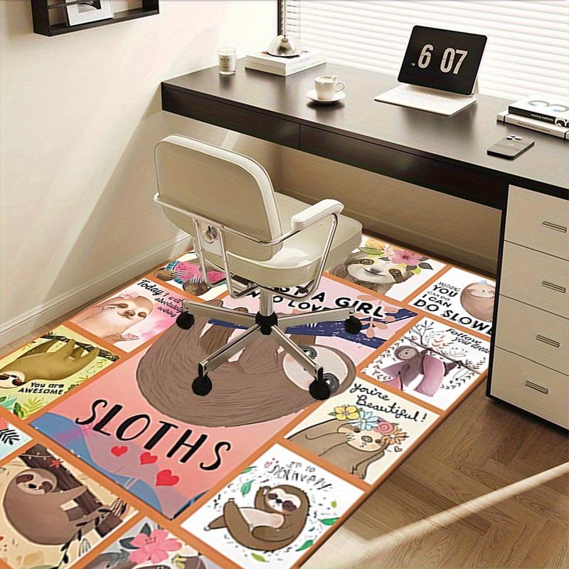 1pc Sloths,Inspirational Quotes,Cute Art Office Carpet Soft Polyester Entrance Carpet Washable Non s