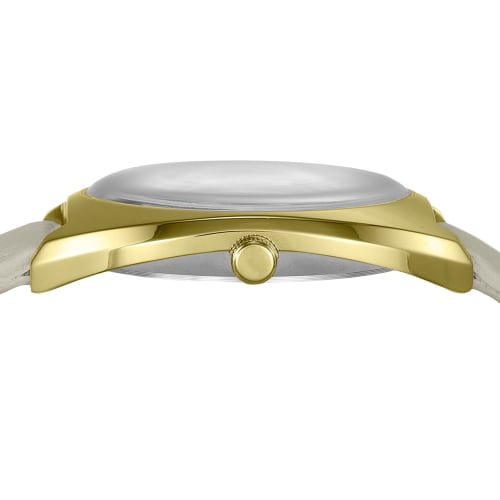 Henry London Watch, 32.5mm, Apple Leather, Silver Dial, Stainless Steel, Mineral Glass, Quartz Movement, White, HL33-LS-0446-AL, Official Warranty