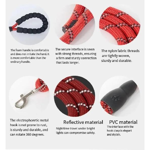 Explosion Proof Reflective Dog Walking Equipment Set Pet Leash Collar and Chest Harness for All Breeds Safe Comfortable
