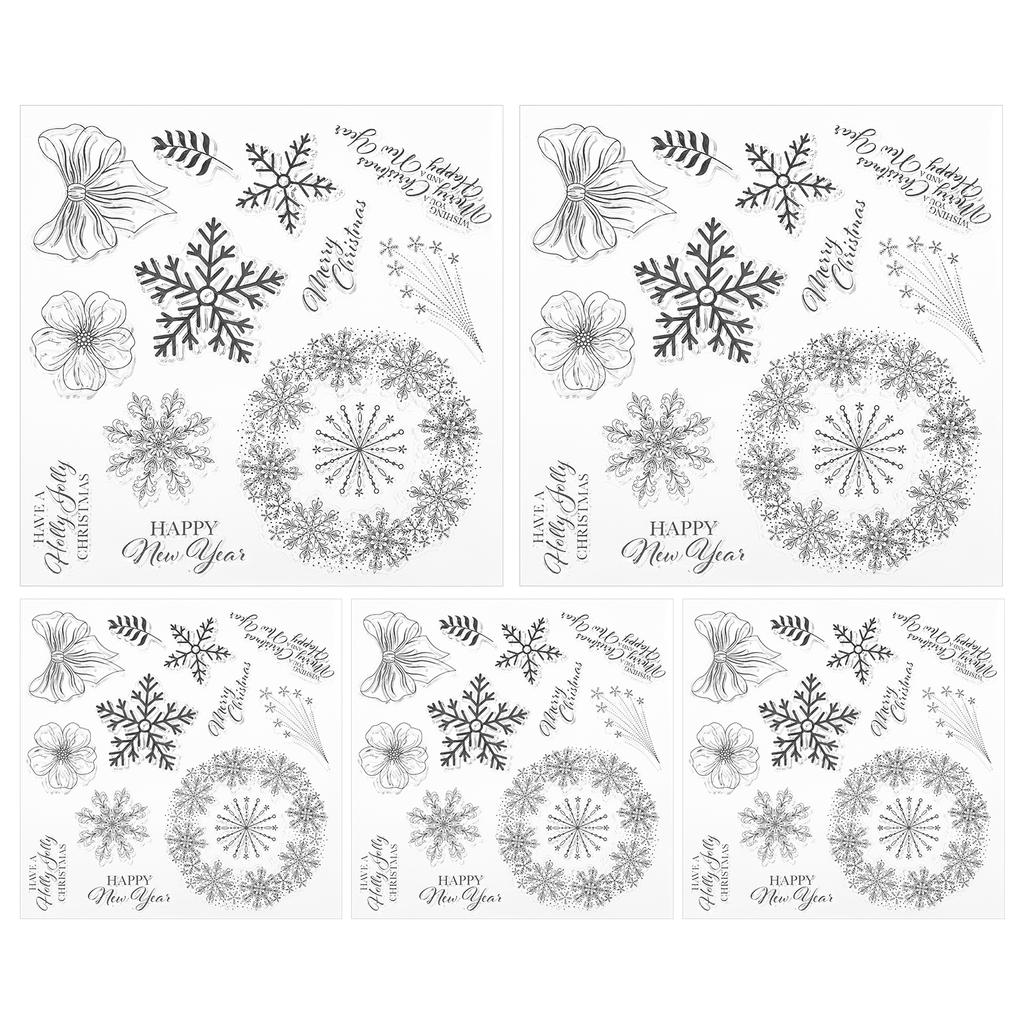 5 шт. Рождественский силиконовый прозрачный штамп в форме снежинки, аксессуары для украшения ручной работы