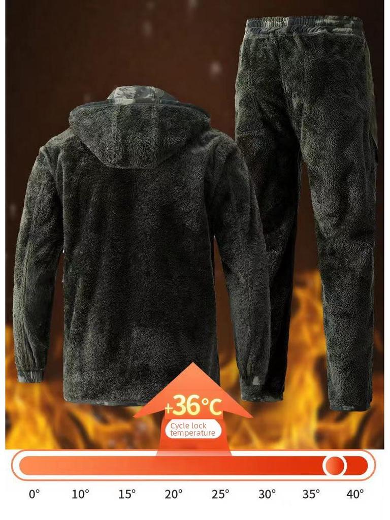 Утепленный камуфляжный рабочий костюм – прочный, морозостойкий, теплый из хлопка для осени/зимы