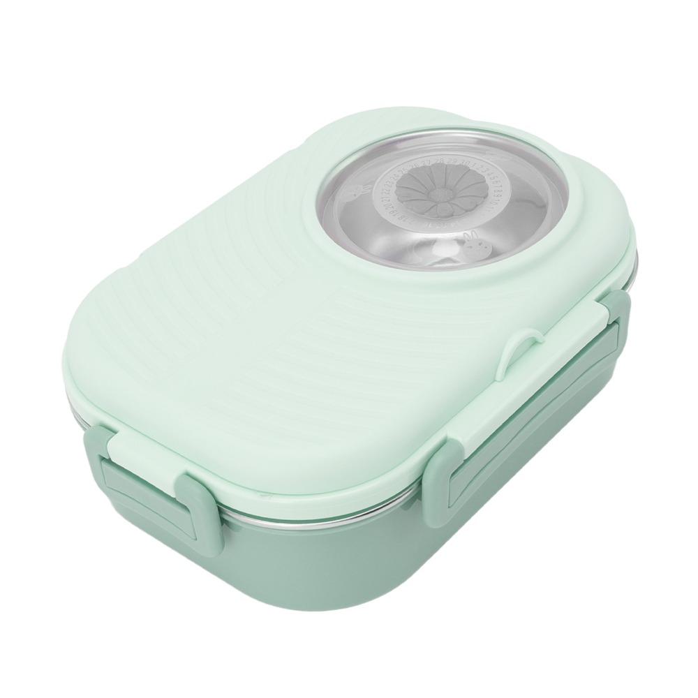 304 Stainless Steel Lunch Storage Container 3 Compartment Double Layer Container For Office