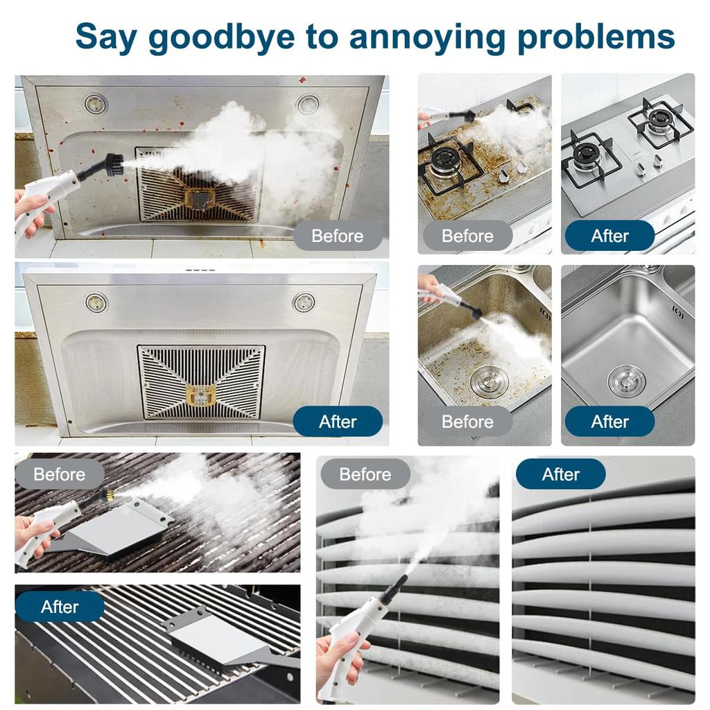 Пароочиститель, 2500 Вт, отпариватель под давлением для уборки, многоцелевой отпариватель, 15 с быстрого нагрева, ручной автомобильный отпариватель для кухни, ванной комнаты, дома