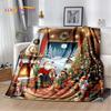 2025 Merry Christmas Tree Santa Claus,New Year Fairy Tale Gift Soft Plush Blanket,Flannel Throw Blanket for Living Room Bed Sofa