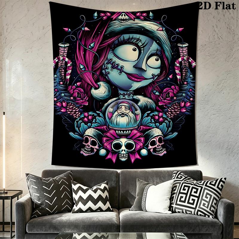 Jack Skellington'S Halloween Adventure Tapestry Fashion Print Wallmounted Background Cloth Atmospheric Background Cloth