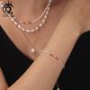 ORSA JEWELS Браслет из стерлингового серебра 925 пробы, жемчуг из ракушек и цветные бусины, стильное и универсальное украшение для любого случая, подарок PSB05