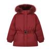 Зимняя куртка для девочек ELLE KIDS красная, 90% гусиного пуха