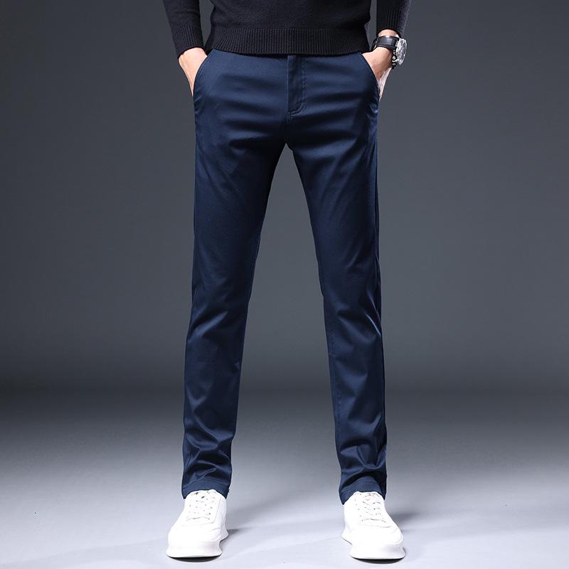 2023 Мужские высококачественные узкие эластичные повседневные брюки — модный, универсальный деловой стиль