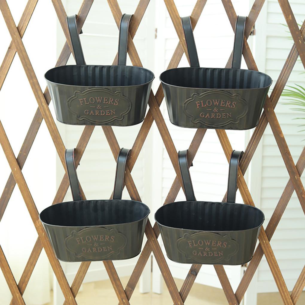 Hanging Iron Flowerpot With Detachable Hooks Easy To Install Anywhere Detachable Handle Flowerpot