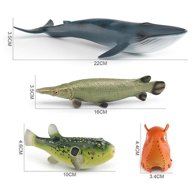 Export Simulation Marine Animal Model Submarine Creature Crocodile Gar Puffer Fish Blue Whale Flying Elephant Octopus Ornament