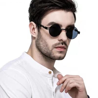 Винтажные солнцезащитные очки Punk Steam Prince Glasses Мужские очки в металлической круглой оправе Spring Glasses Frame Женские солнцезащитные очки
