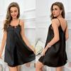 Plus Size Women's Ice Silk Summer Dress Sexy Slip Nightdress Home Dress Pajamas