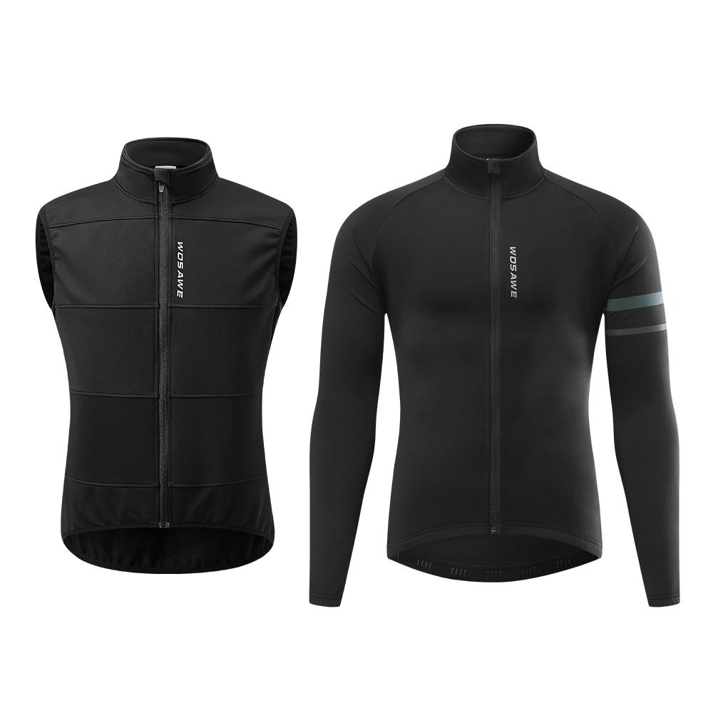 Wosawe Мужская спортивная одежда для верховой езды на открытом воздухе, ветрозащитный флисовый теплый жилет и куртка