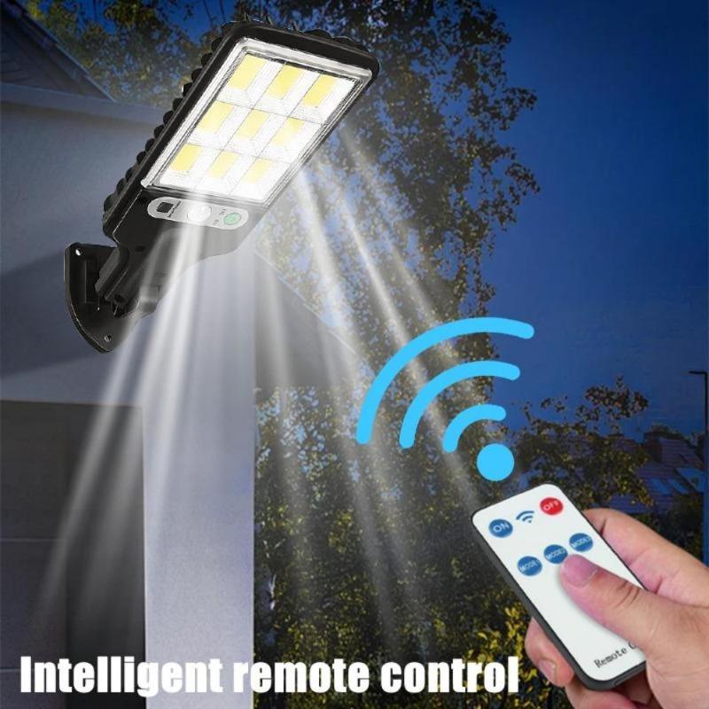 Solar Powered Outdoor Motion Sensor Light, Waterproof Wall Light Strip 3 Modes, Courtyard Street Lamp for Garden Patio Yard Decor
