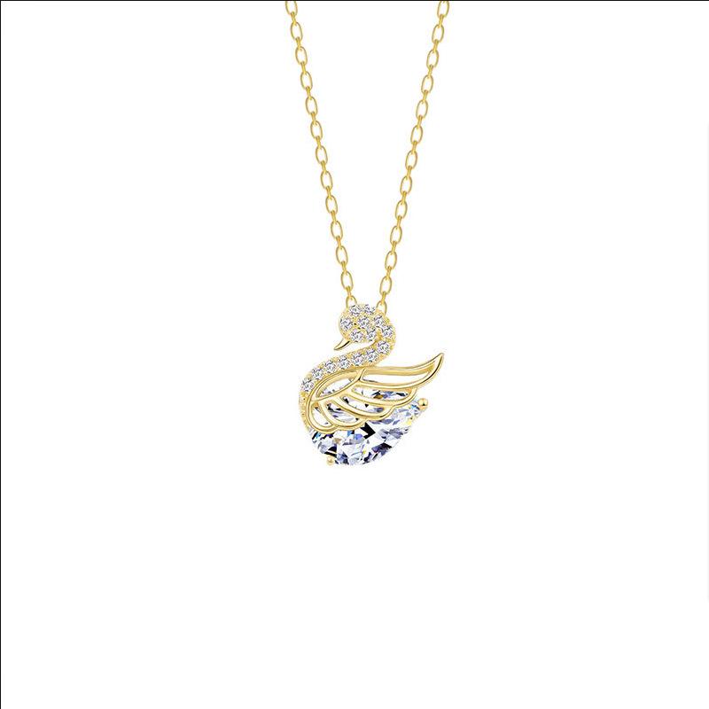 Корейское ожерелье-чокер с подвеской «Маленький лебедь» со стразами - Универсальный чокер в стиле легкой роскоши для женщин, Идеальный подарок на День святого Валентина