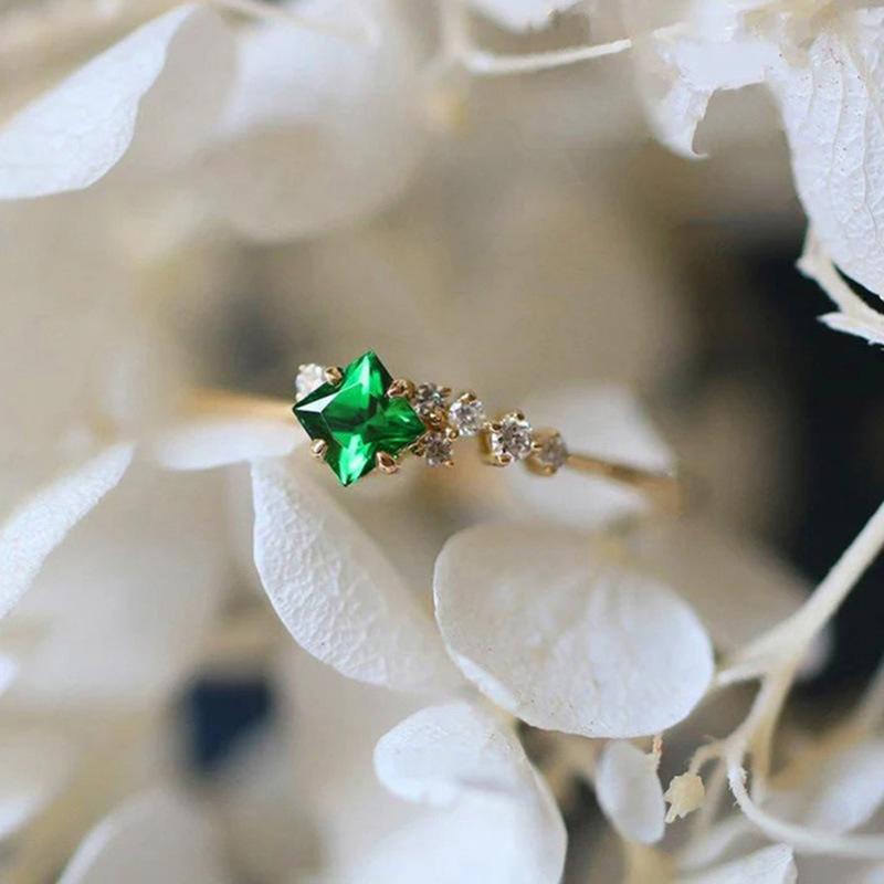 1 шт. Кольцо из свежего ретро синтетического циркона, Модное кольцо на фалангу указательного пальца, Кольцо нишевого дизайна