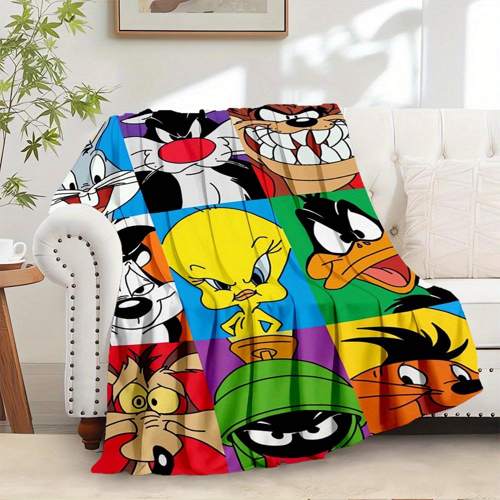 1pc Flannel Throw Blanket, Cartoon ,Looney TunesPrinted Blanket, Warm Cozy Soft Blanket For Couch Bed Sofa Car Office Trave