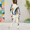 Girls Striped Printed Hooded Long Sleeve Kangaroo Pocket Top Cuffed Pants Two Piece Set