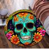 1Pc Day of the Dead Circular Print Rug - home decoration Carpet For Living Room Bedroom Flooring Computer Chair Area Rug