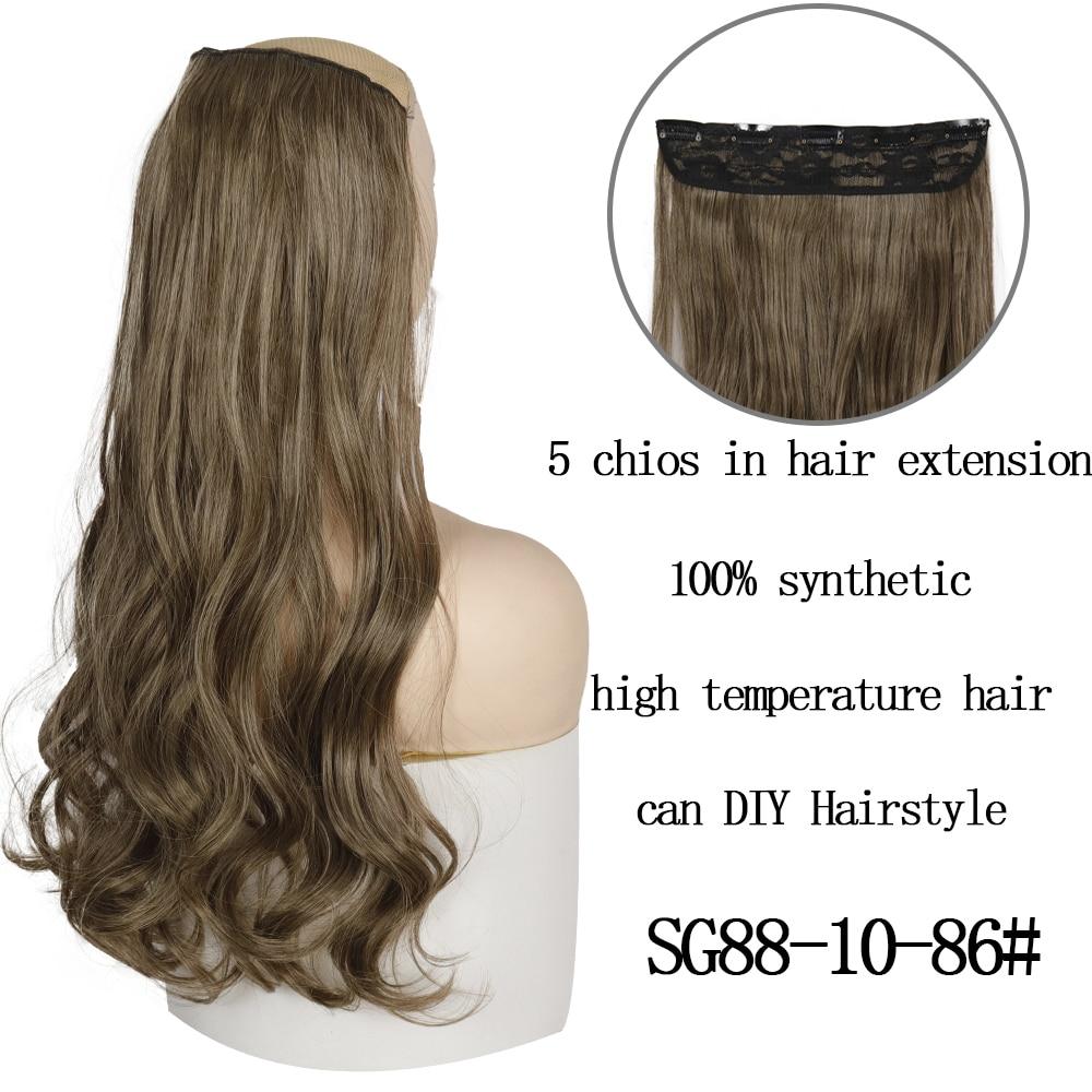 MISSQUEEN 22 Inches 5 Clip In Hair Extension Heat Resistant Fake Hairpieces Long Wavy Hairstyles Synthetic Clip In On Hair Extensions