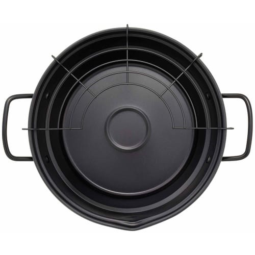 Mannen Gelsomino Tempura Pot with Deep Frying Rack, 23cm, Induction Compatible, Tiered Design, with Spout, Silicone Coating, and Strainer for Easy Oil