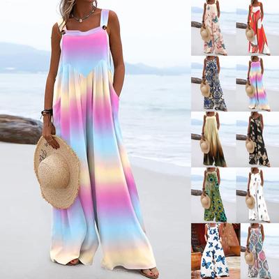 Женский комбинезон на пуговицах, повседневные свободные комбинезоны без рукавов с карманами