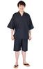 Washable Jinbei Made In Linen [AiAi] Cool-looking, Cotton-linen (wool-like Kimono) Japan, 75% Cotton, 25% (M, Black)