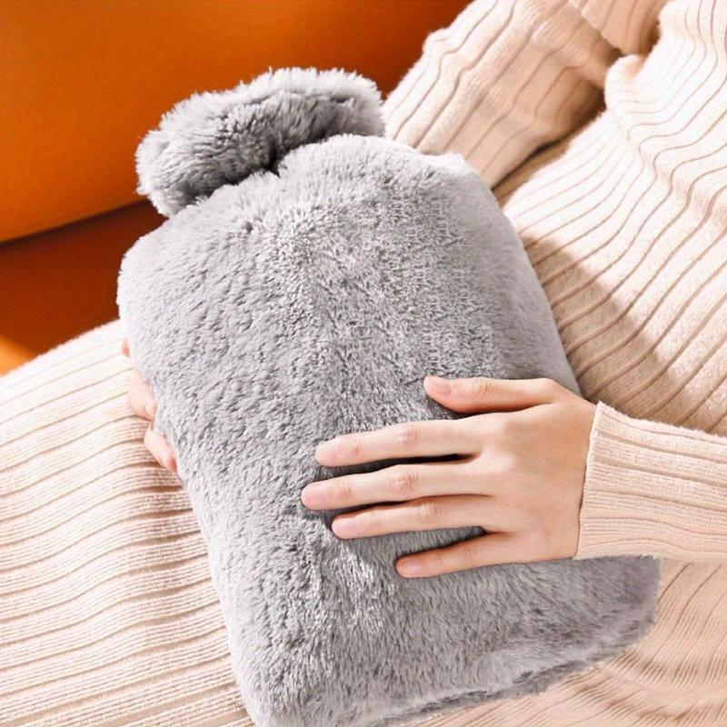 1pc 33.81oz/ 67.63oz Large Capacity Plush Hot Water Bag: PVC Material, Hand Warmer Perfect for Bed