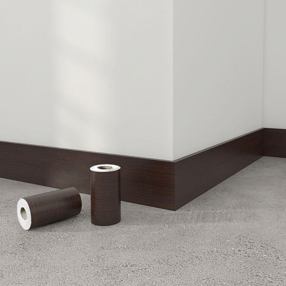 Thicken Floor Sticker Patches 10cmx10m Wall Border Sticker Wood Grain Tape Living Room Corner