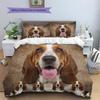 Basset Hound Pattern Bedding Quilt Set Quilt Cover Pillowcase Home Decoration Gift (1 * duvet cover + 2 * pillowcase, without core)