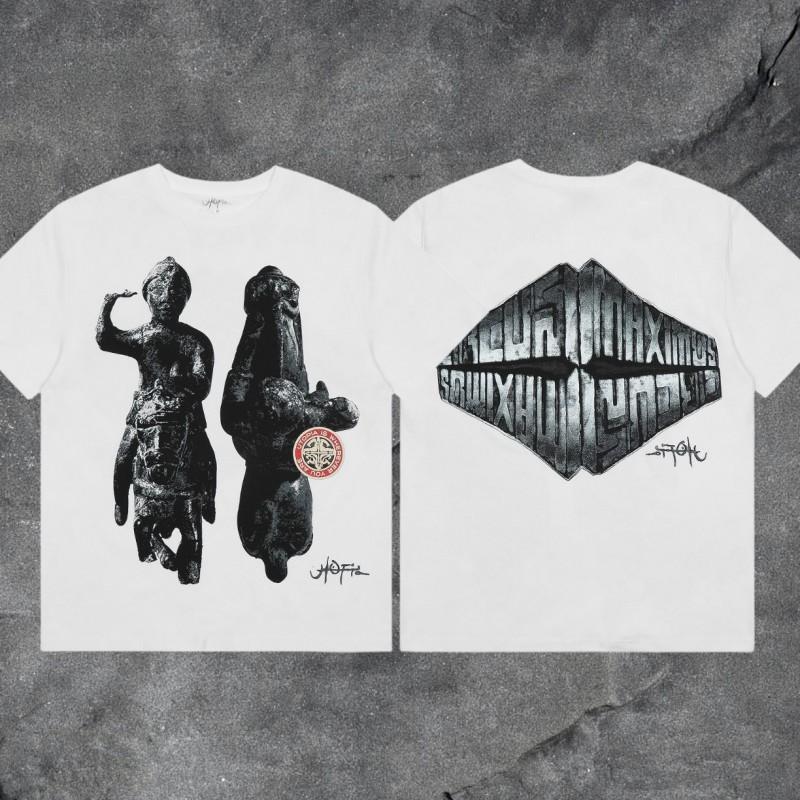 Официальный мерч Travis Scott Utopia Tour Мужская хлопковая уличная футболка Свободный крой Повседневная футболка