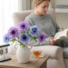 Multicolor Corn Poppy Artificial Flower Green Leaves Faux Flower Fake Flower  Home Decoration
