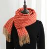 Imitation Cashmere Scarf Women's Winter 2025 New Four-leaf Clover Fringed Shawl Thickened Warm Double-sided Scarf Women