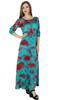 Bimba Women Long Maxi Dress Exclusive Tie-Dye 3 4 Sleeve Elastic Waist Gown