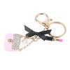 Женский сплав горный хрусталь брелок изысканный милый бант сумочка помада форма кулон брелок