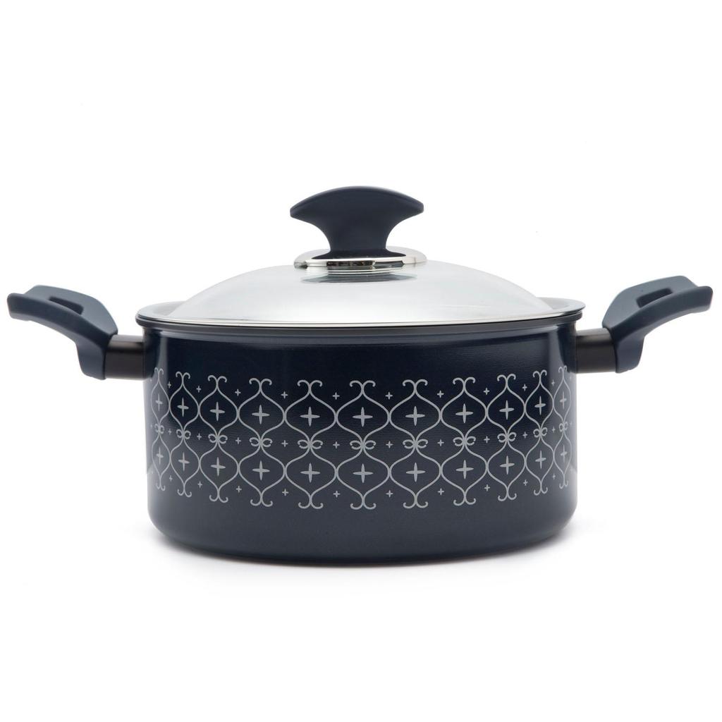 Кастрюля и кастрюля Lassiette Sizzle Induction с антипригарным покрытием (18см, 20см) Можно мыть в посудомоечной машине Синий