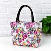 Large Capacity Floral Tote Bag Oxford Cloth Rose Mommy Bag Portable Canvas Lunch Bag  Shopping
