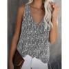 Fashion Summer Loose Casual V-Neck Printed Colourful Sleeveless Vest Top
