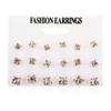12-Piece Retro Pearl Stud Earring Set: European & American Minimalist Three-Color Collection