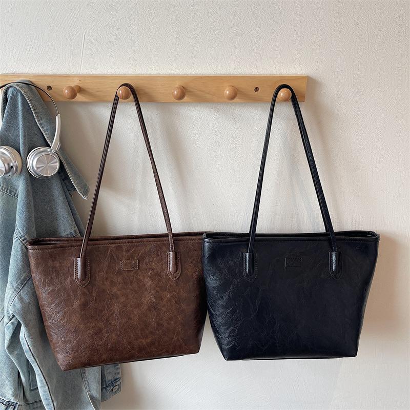 Ретро сумка большой вместимости женская новая осенне-зимняя простая на плечо сумка-тоут для студентки для занятий