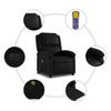 Electric Massage Recliner Black Synthetic Leather